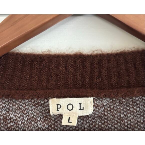 Pol Oversized Cropped Stars Cardigan | Brown | Women’s L | Cozy Fall Vibes - Picture 8 of 11